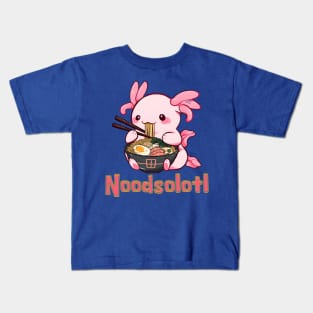 Noodsolotl Axolotl Eating Ramen Kids T-Shirt